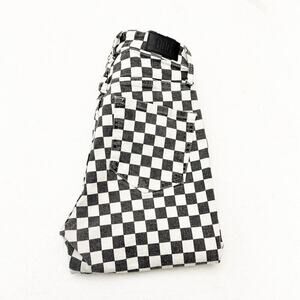 BDG Twig High-Rise Checkered Plaid Black White Skinny Denim Jeans Size 26